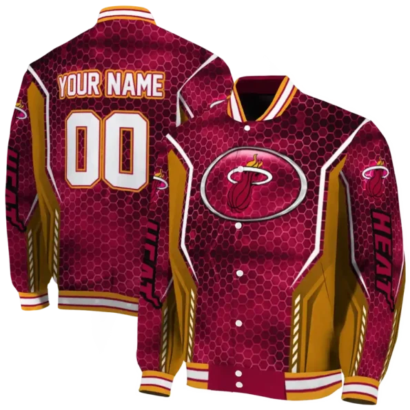 personalized miami heat power plate red varsity jacket fashion forward.webp
