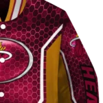personalized miami heat power plate red varsity jacket best selling.webp