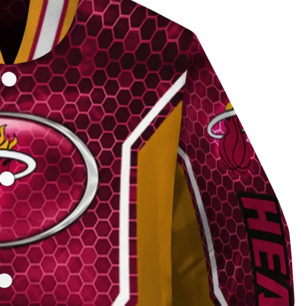 personalized miami heat power plate red varsity jacket premium grade.webp