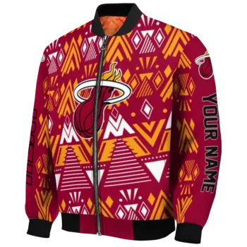 personalized miami heat pyramid shapes red bomber jacket best selling