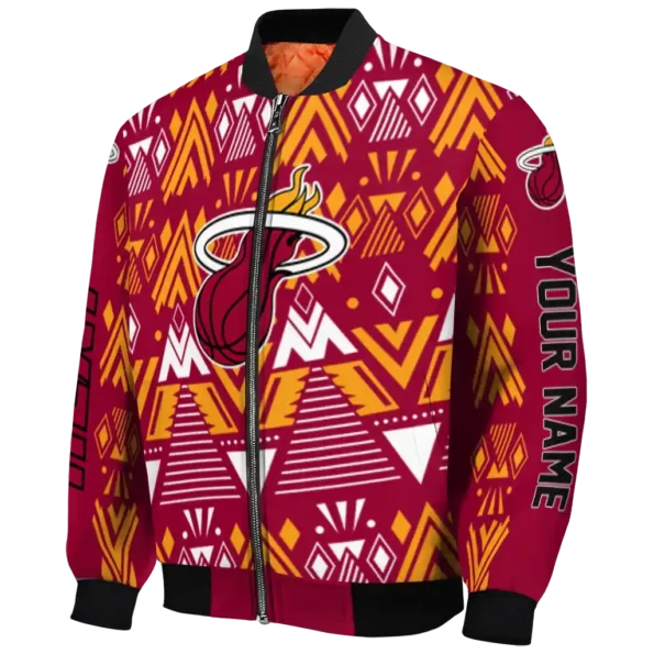 personalized miami heat pyramid shapes red bomber jacket best selling