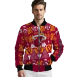 personalized miami heat pyramid shapes red bomber jacket best selling