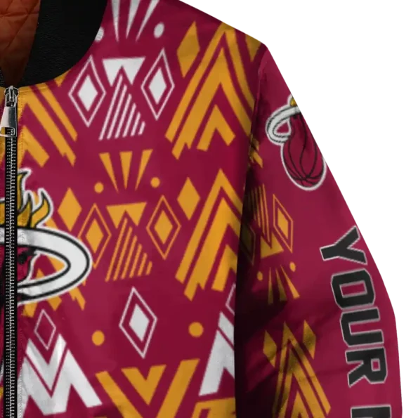 personalized miami heat pyramid shapes red bomber jacket premium grade