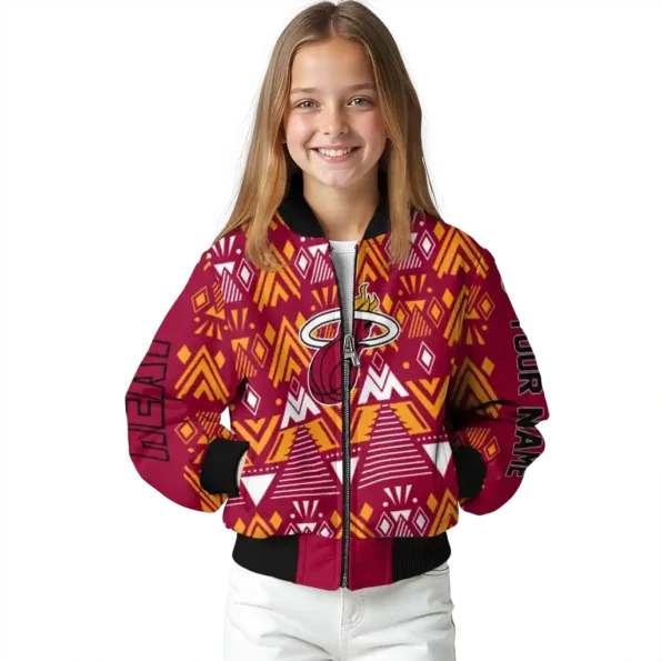 personalized miami heat pyramid shapes red bomber jacket top rated