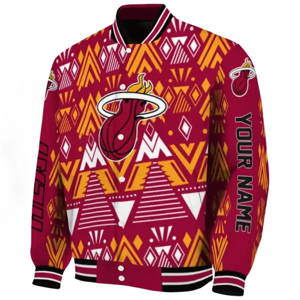 personalized miami heat pyramid shapes red varsity jacket best selling.webp