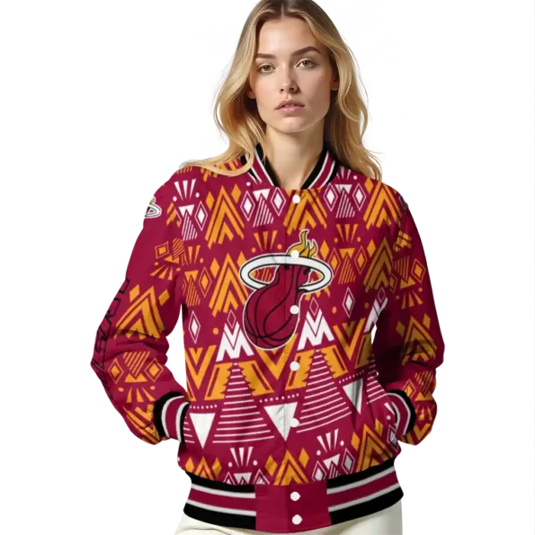 personalized miami heat pyramid shapes red varsity jacket latest model.webp