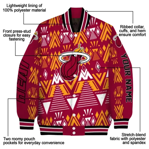 personalized miami heat pyramid shapes red varsity jacket new arrival.webp