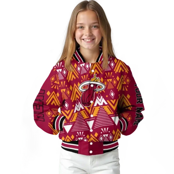 personalized miami heat pyramid shapes red varsity jacket top rated.webp