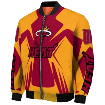 personalized miami heat spider mark red bomber jacket best selling