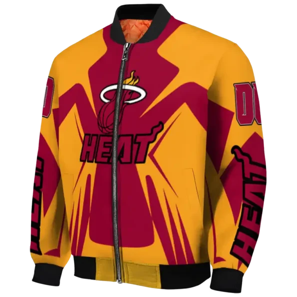personalized miami heat spider mark red bomber jacket best selling