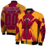 personalized miami heat spider mark red bomber jacket best selling