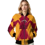 personalized miami heat spider mark red bomber jacket best selling