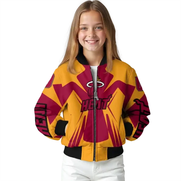 personalized miami heat spider mark red bomber jacket top rated