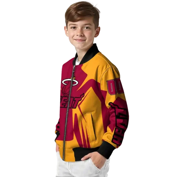 personalized miami heat spider mark red bomber jacket trendy