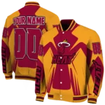 personalized miami heat spider mark red varsity jacket best selling.webp