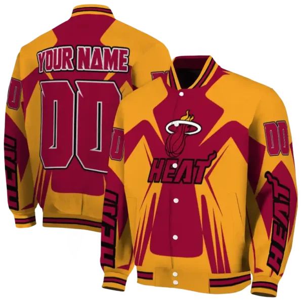 personalized miami heat spider mark red varsity jacket fashion forward.webp