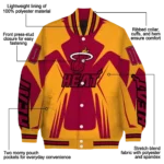personalized miami heat spider mark red varsity jacket best selling.webp