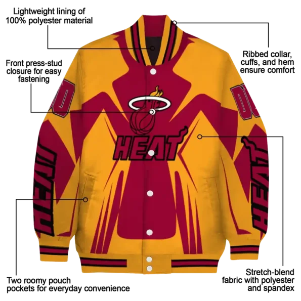 personalized miami heat spider mark red varsity jacket new arrival.webp
