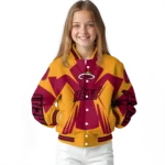 personalized miami heat spider mark red varsity jacket best selling.webp