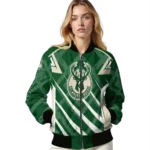 personalized milwaukee bucks chevron angles green bomber jacket best selling