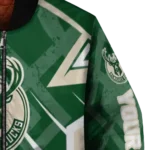 personalized milwaukee bucks chevron angles green bomber jacket best selling