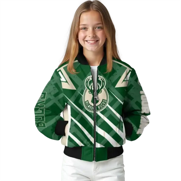 personalized milwaukee bucks chevron angles green bomber jacket top rated