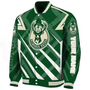 personalized milwaukee bucks chevron angles green varsity jacket best selling.webp