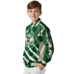 personalized milwaukee bucks chevron angles green varsity jacket best selling.webp