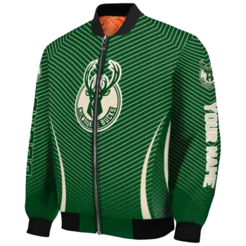 personalized milwaukee bucks chevron arrow green bomber jacket best selling