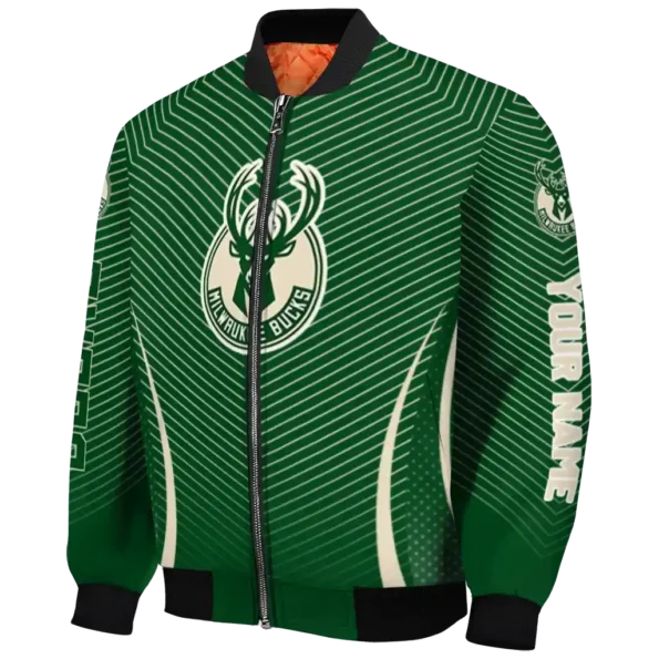 personalized milwaukee bucks chevron arrow green bomber jacket best selling