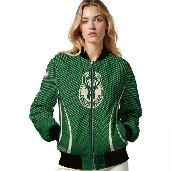 personalized milwaukee bucks chevron arrow green bomber jacket latest model