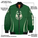personalized milwaukee bucks chevron arrow green bomber jacket best selling