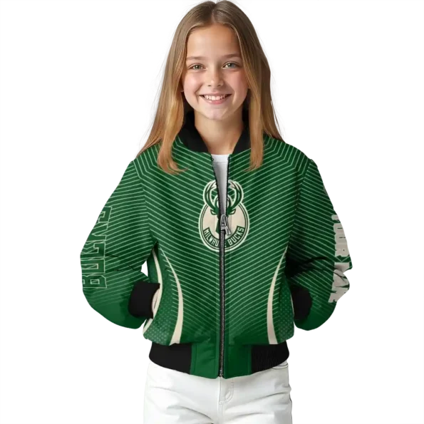 personalized milwaukee bucks chevron arrow green bomber jacket top rated