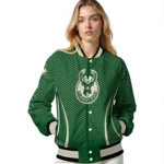 personalized milwaukee bucks chevron arrow green varsity jacket best selling.webp