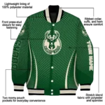 personalized milwaukee bucks chevron arrow green varsity jacket best selling.webp
