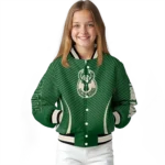 personalized milwaukee bucks chevron arrow green varsity jacket best selling.webp