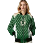 personalized milwaukee bucks hexagon grid green bomber jacket best selling