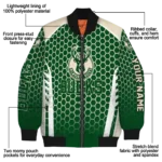 personalized milwaukee bucks hexagon grid green bomber jacket best selling