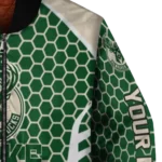 personalized milwaukee bucks hexagon grid green bomber jacket best selling