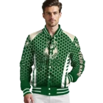 personalized milwaukee bucks hexagon grid green varsity jacket best selling.webp