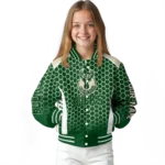 personalized milwaukee bucks hexagon grid green varsity jacket best selling.webp