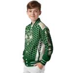 personalized milwaukee bucks hexagon grid green varsity jacket best selling.webp