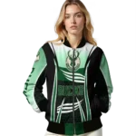 personalized milwaukee bucks mesh effect green black bomber jacket best selling