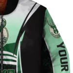 personalized milwaukee bucks mesh effect green black bomber jacket best selling