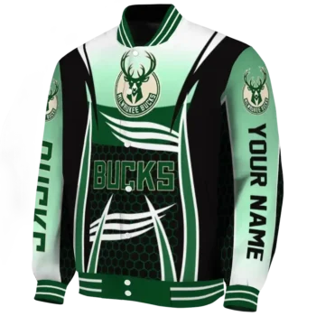 personalized milwaukee bucks mesh effect green black varsity jacket best selling.webp