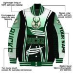 personalized milwaukee bucks mesh effect green black varsity jacket best selling.webp