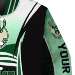 personalized milwaukee bucks mesh effect green black varsity jacket best selling.webp