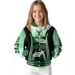 personalized milwaukee bucks mesh effect green black varsity jacket best selling.webp