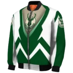 personalized milwaukee bucks v stripes green white bomber jacket best selling