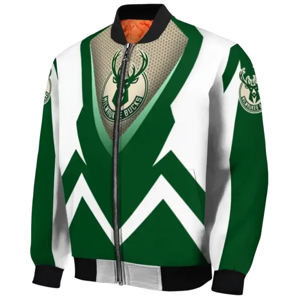 personalized milwaukee bucks v stripes green white bomber jacket best selling